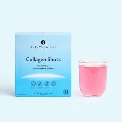 Rejuvenated СOLLAGEN SHOTS 10 000 mg per serving - Колаген шоти для красивої шкіри з ягодами Асаї, 24 окремих саше