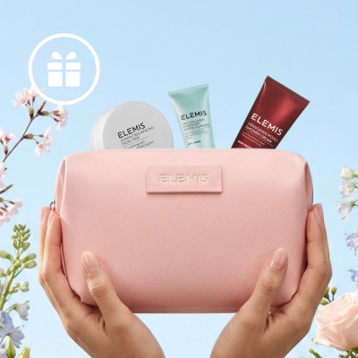Подарункова рожева косметичка ELEMIS з 3-ма мініатюрами
